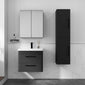 Pride 600mm Wall Hung Cabinet & Polymarble Basin - Soft Black