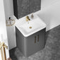 Pride 600mm Floor Standing 2 Door Cabinet & Polymarble Basin - Soft Black