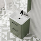 Pride 600mm Floor Standing 2 Drawer Cabinet & Polymarble Basin - Green