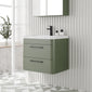 Pride 600mm Wall Hung Cabinet & Polymarble Basin - Green