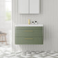 Pride 800mm Wall Hung Cabinet & Polymarble Basin - Green