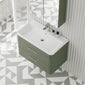 Pride 800mm Wall Hung Cabinet & Polymarble Basin - Green