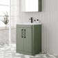 Pride 600mm Floor Standing 2 Door Cabinet & Polymarble Basin - Green