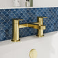 Brayden - Brushed Brass Mono Basin Mixer Inc P/B Waste and Bath Filler