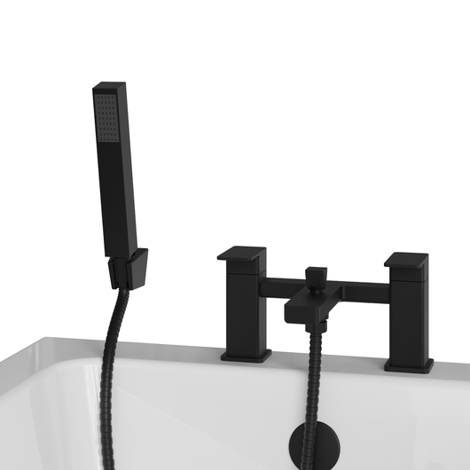  RYKER - Black Bath Shower Mixer Tap Inc Handset