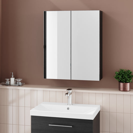  Nuie Arno 600mm Mirror Unit (50/50) - Charcoal Black