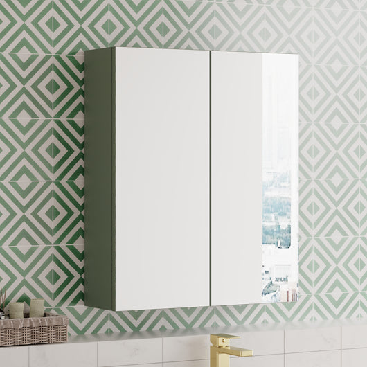  Nuie Arno 600mm Mirror Unit (50/50) - Satin Green