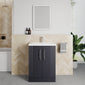 Deco Squared 600mm Cloakroom Bathroom Suite - Soft Black