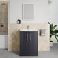 Deco Curved 600mm Cloakroom Bathroom Suite - Soft Black