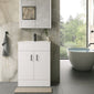 Nova 600mm Gloss White Minimalist Floorstanding Vanity Unit