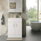 Nova 600mm Gloss White Minimalist Floor standing Vanity Unit