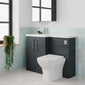 Arno 1100mm Toilet & Basin Combination Unit - Soft Black