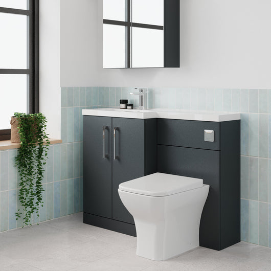  Ryker 1100mm Toilet & Basin Combination Unit - Soft Black - welovecouk