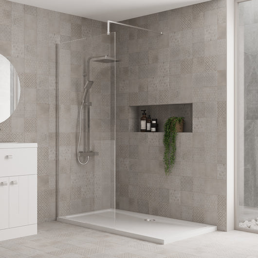 Waterfall Shower Stone Shower Seat 1700mm X 700mm Walk-In 8mm Enclosure Stone Shower Tray