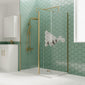 1400 x 700mm Stone Shower Tray & 8mm Screen Pack - Brushed Brass Profile