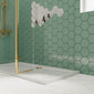 1700 x 700mm Stone Shower Tray & 8mm Screen Pack - Brushed Brass Profile