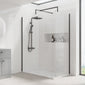 1700 x 700mm Stone Shower Tray & 8mm Screen Pack - Matt Black Profile