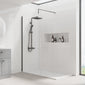 1700 x 800mm Stone Shower Tray & 8mm Screen Pack - Matt Black Profile