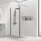 1700 x 800mm Stone Shower Tray & 8mm Screen Pack - Matt Black Profile