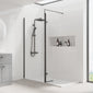 1600 x 900mm Stone Shower Tray & 8mm Screen Pack - Matt Black Profile