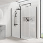 1600 x 900mm Stone Shower Tray & 8mm Screen Pack - Matt Black Profile