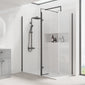 1700 x 700mm Stone Shower Tray & 8mm Screen Pack - Matt Black Profile