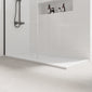 1600 x 900mm Stone Shower Tray & 8mm Screen Pack - Matt Black Profile