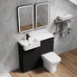 Bradwell 1000mm Combination Unit Charcoal Black & Semi Recessed Square Basin