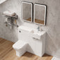 Bradwell 1000mm Combination Unit Gloss White & Semi Recessed Square Basin