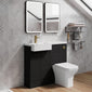 Bradwell 1000mm Combination Unit Charcoal Black & Semi Recessed Square Basin