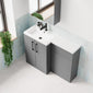 Arno 1100mm Toilet & Basin Combination Unit - Satin Grey