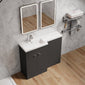 Parkhouse 1100mm L Shape Combination Basin and WC Unit Gloss Grey