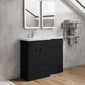 Parkhouse 1100mm L Shape Combination Basin and WC Unit - Charcoal Black