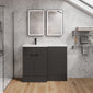Parkhouse 1000mm L Shape Combination Basin and WC Unit Gloss Grey