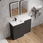 Parkhouse 1000mm L Shape Combination Basin and WC Unit Gloss Grey