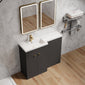 Parkhouse 1200mm L Shape Combination Basin and WC Unit - Gloss Grey