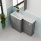 Arno 1100mm Toilet & Basin Combination Unit - Anthracite Woodgrain
