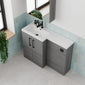 Arno 1100mm Toilet & Basin Combination Unit - Anthracite Woodgrain