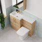 Arno 1100mm Toilet & Basin Combination Unit - Bleached Oak