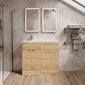 Parkhouse 1200mm L Shape Combination Basin and WC Unit - Bleached Oak