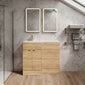 Parkhouse 1000mm L Shape Combination Basin and WC Unit - Bleached Oak