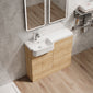 Calver 1000mm Combination Unit & Semi Recessed Round Basin - Bleached Oak