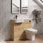 Calver 1100mm Combination Unit & Semi Recessed Round Basin - Bleached Oak