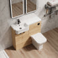 Calver 1000mm Combination Unit & Semi Recessed Round Basin - Bleached Oak