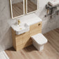 Calver 1000mm Combination Unit & Semi Recessed Round Basin - Bleached Oak