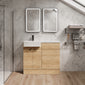 Bradwell 1000mm Combination Unit Bleached Oak & Semi Recessed Square Basin