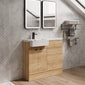 Bradwell 1100mm Combination Unit Bleached Oak & Semi Recessed Square Basin