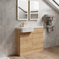 Bradwell 1100mm Combination Unit Bleached Oak & Semi Recessed Square Basin