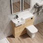 Bradwell 1000mm Combination Unit Bleached Oak & Semi Recessed Square Basin