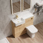 Bradwell 1000mm Combination Unit Bleached Oak & Semi Recessed Square Basin